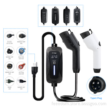 Portable EV Charger Gun Type 1 Portable EV Charger American Mode Standard Mode 2 EV Cable Extring Cable